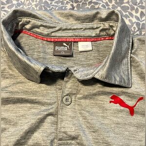 Puma grey golf shirt with red logo